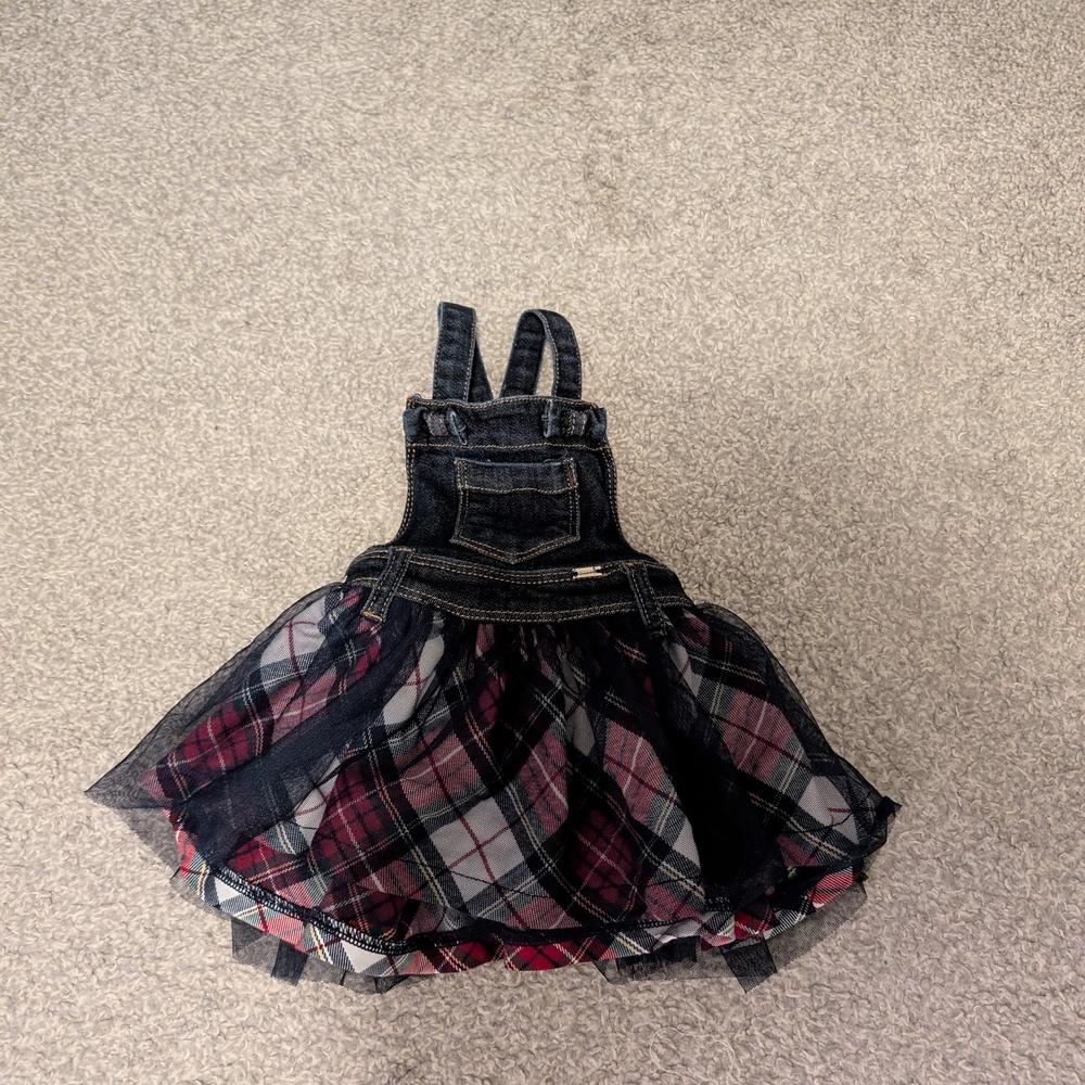 Mayoral Plaid Tulle Denim Skirt